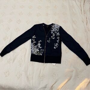Ted Baker Dark Blue Blazer with White Floral Accents